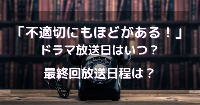 不適切にもほどがあるドラマ放送日はいつ？最終回放送日程は？