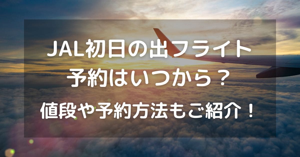 JAL初日の出フライト2025予約はいつから？値段や予約方法もご紹介！