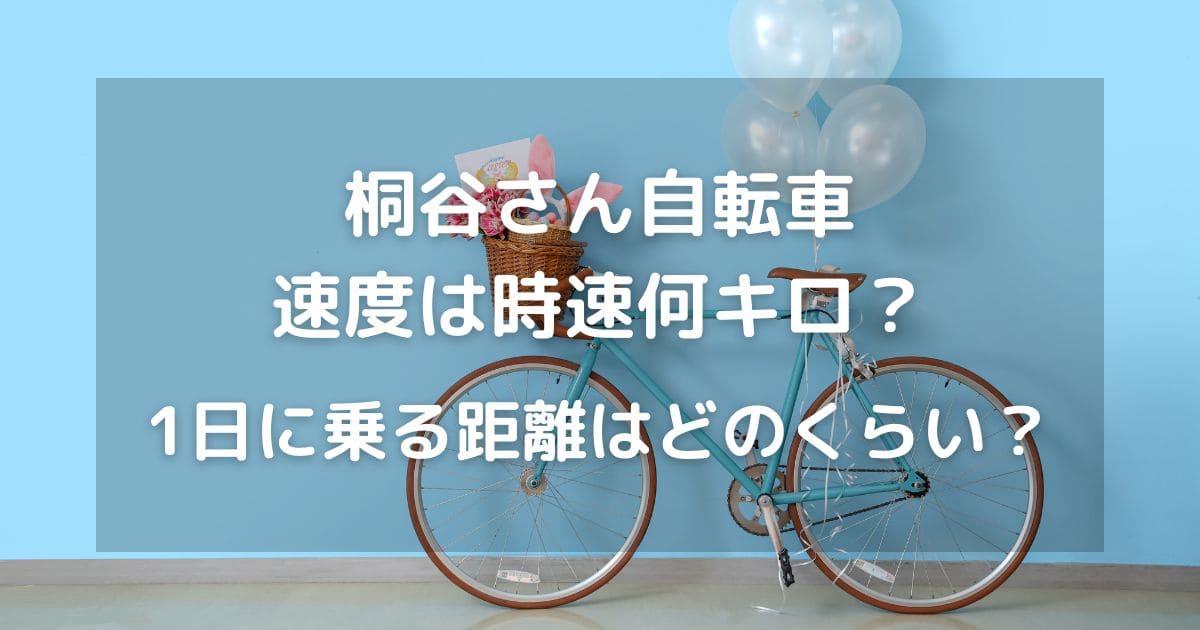 桐谷さん自転車の速度は時速何キロ？1日に乗る距離はどのくらい？